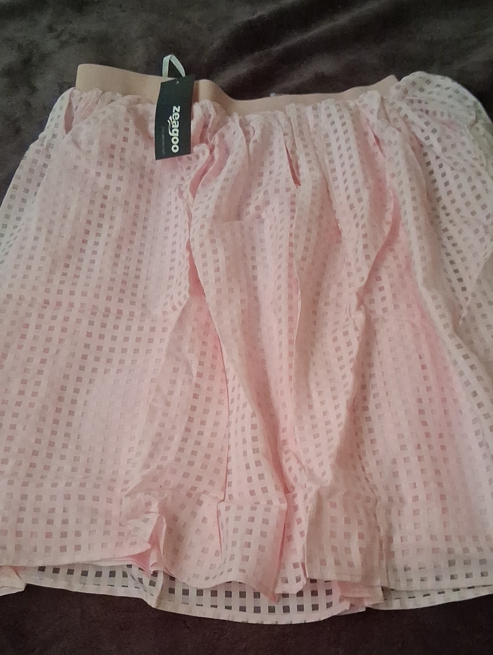 zeagoo Pink Mesh Chemise Skirt